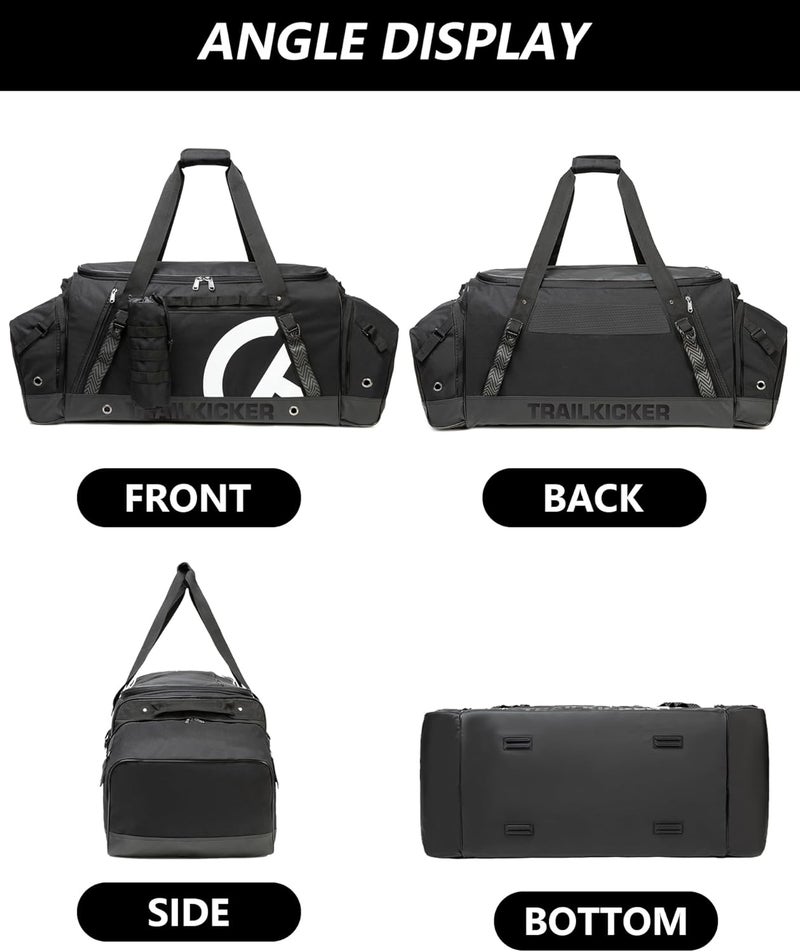 TRAILKICKER Extra Large Hockey Bag, Durable Sports Equipment Duffle with Multiple Pockets, Perfect for Ice Hockey and Sports Gear, Black - Image 3